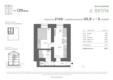 Prodej bytu 1+kk 18 m², Kolmá, Praha-Vysočany